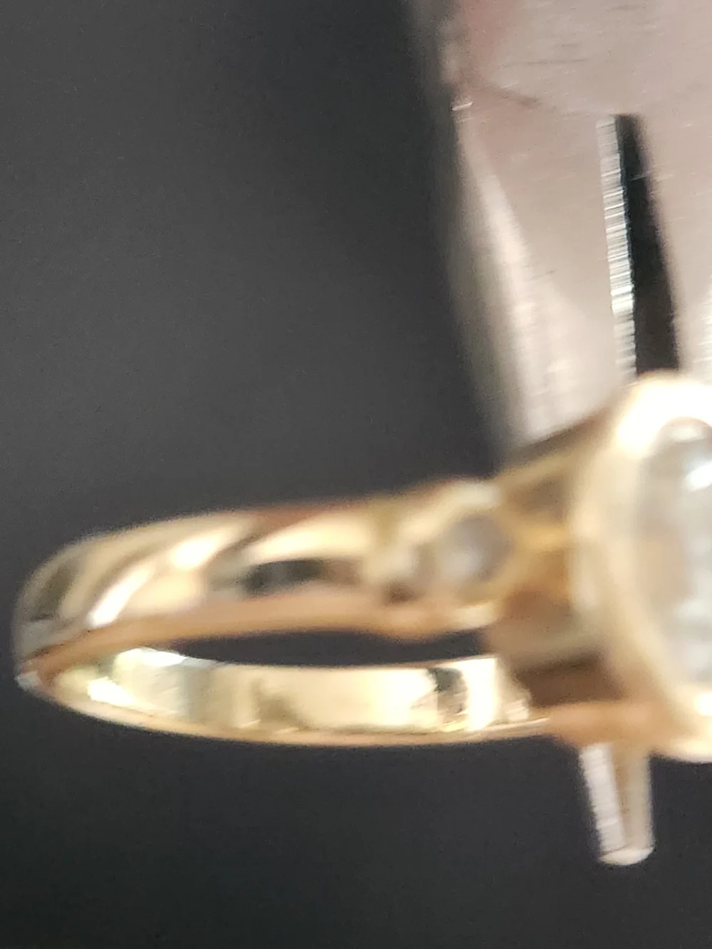 Gold Oval 1.5 Ct Moissanite Three-Stone Ring